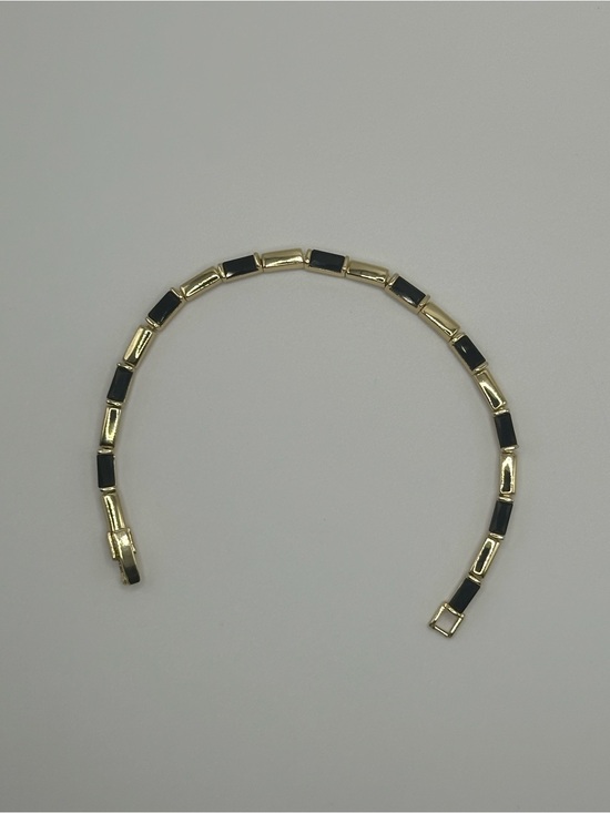 Jewelry - Gold and Black Link Bracelet- Gold Filled